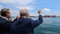 Türkiye'nin ilk yüzer gaz üretim platformu Osman Gazi, İstanbul Boğazı'nda. Cumhurbaşkanı Erdoğan uğurladı