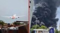 Hindistan'da yolcu uçağının düşme anı böyle görüntülendi