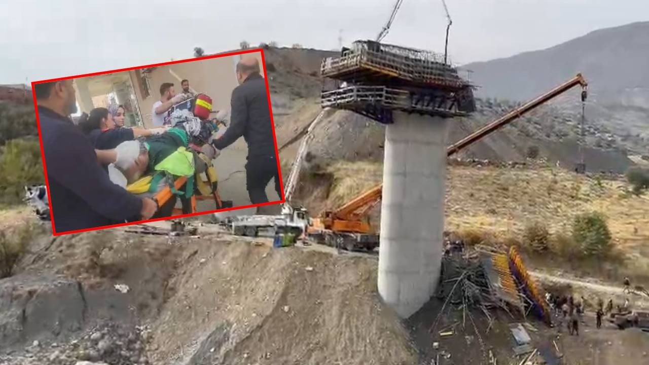 Viyadük inşaatında iskele çöktü: Ölü ve yaralılar var