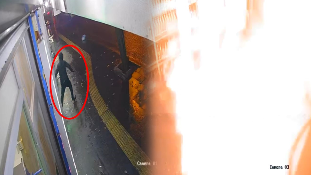 Markette korku dolu anlar! Patlayıcı madde attılar