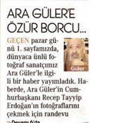 Cumhuriyet Gazetesi, Ara Güler'den özür diledi!