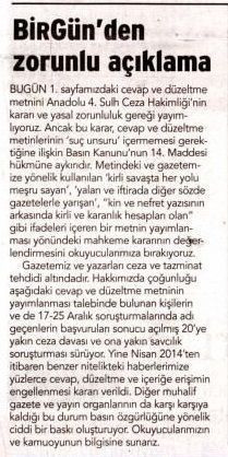 BirGün'den zorunlu açıklama