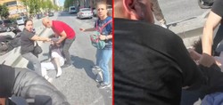 Esenyurt'ta tekmeli yumruklu yol verme kavgası kamerada!