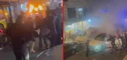 Galatasaray'ın şampiyonluk kutlamaları sırasında korku dolu anlar! Otomobilin içinde havai fişek patladı