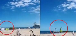 Giresun semalarında korku dolu anlar kamerada! Paramotor denize çakıldı