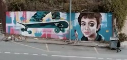 Azerbaycanlı ressam, Mattia Ahmet Minguzzi'nin portresini duvara resmetti