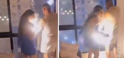 Romantik anları dehşete dönüştü! Fırtınalı havada eşiyle video çeken kadının telefonuna yıldırım düştü. Korku dolu anlar kameraya böyle yansıdı