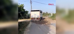 Antalya sahilinden kamyonla kum çaldılar! Kaçarken elektrik hatlarını kopardılar