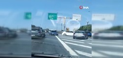 TEM'de şoke eden görüntü! Trafikten kaçmak için ters yöne girdiler