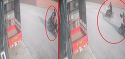 Talihsizliğin bu kadarı! Motosikletten düşen kadına, başka bir motosiklet çarptı