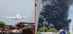 Hindistan'da yolcu uçağının düşme anı böyle görüntülendi