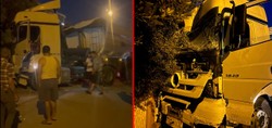 TIR sürücüsü uyuyakalınca ortalık savaş alanına döndü! Önce üste geçide ardından da ağaç ile 2 araca çarptı