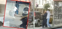 Sultangazi'de kan donduran olay kamerada! Annesini sokak ortasında tekme tokat dövdü