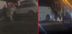 Pendik'te dinlenme tesisinde yumruklu kavga kamerada! Darbedilen yolcu otobüsten atıldı