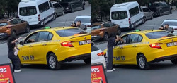 Esenyurt'ta taksici dehşeti kameraya yansıdı! Tartıştığı genç kızı tek yumrukla bayılttı
