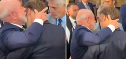 Macron'un ensesine yapıştı, dakikalarca bırakmadı! O anlar BM zirvesine damga vurdu