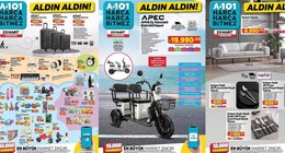 A101 büyük bombayı patlattı: 23 Mart kataloğunda çıldırmış olmalı. Üç tekerlekli elektrikli Moped 19.990 TL, Robbom büyük boy valiz 599 TL, Nehir 30 parça çatal bıçak takımı 695 TL'den satışa çıkacak