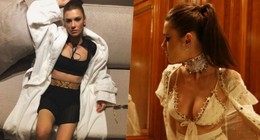 Yüsra Geyik eteğini savurunca iç çamaşırı göründü