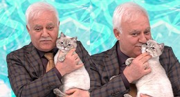 Nihat Hatipoğlu canlı yayına kedisi İnci ile çıktı