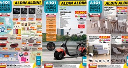 A101'den çıldırtan indirimler geldi: 28 Eylül kataloğu yayımlandı. 6 kişilik masa takımı 4450 TL, 5'li genç odası set 10.500 TL, Volta elektrikli Moped 27.990 TL'den satışa çıkacak