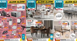 A101'den çıldırtan indirimler geldi: 5 Ekim kataloğu yayımlandı. 4 kişilik masa takımı 7.490 TL, Metal çift kişilik karyola 2.500 TL, Singer dikiş makinesi 4.799 TL'den satışa çıkacak