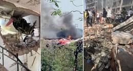 Hindistan'da facia! Yolcu uçağı otele düştü: Otelden ilk görüntüler geldi