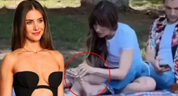 Ünlü oyuncu parkta eşinin tırnaklarını kesti! O anlar kısa sürede gündem oldu