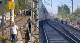 Yolcular rayların üzerinde yürüdü! Nedeni şoke etti