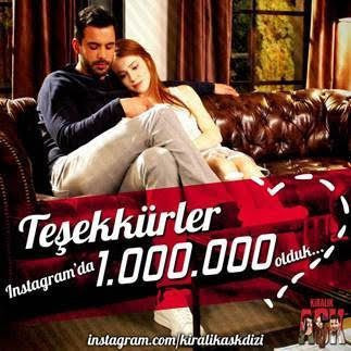 'Kiralık Aşk' Instagram'da 1 milyon kişi oldu!