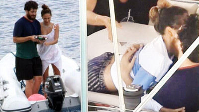 Çağatay Ulusoy ve sevgilisi Duygu Sarışın'ın romantik anları: Çıldırtma beni koparırım etini!