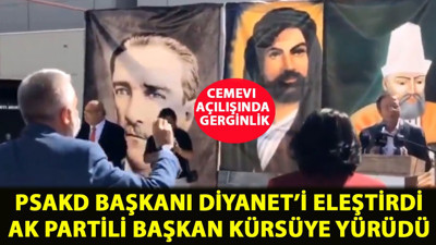 Isparta'da olaylı cemevi açılışı... PSAKD Genel Başkanı Gani Kaplan, Diyanet'i eleştirince Ak Partili belediye başkanı Şükrü Başdeğirmen kürsüye yürüdü