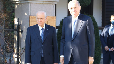 Cumhurbaşkanı Erdoğan, MHP Genel Başkanı Devlet Bahçeli ile Bahçeli'nin konutunda bir araya geldi
