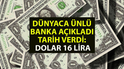 Dolarda tahminler yükseldi. Doların 16 TL olacağını söyleyip tarih verdiler. İngiltere merkezli Standard Chartered Bank, döviz için yeni tahmin yaptı ve doları kurunu 16 lira olarak açıkladı. İşte doların 16 TL olacağı tarih