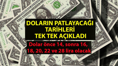 14 lira olan doların kaç liraya çıkacağını tane tane anlattılar. Dolar önce 14, sonra 16, 18, 20, 22 ve 28 lira olacak
