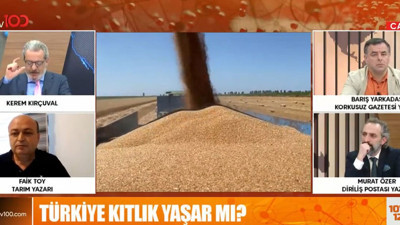 Gıda fiyatlarıyla ilgili korkutan tahmin. Canlı Yayın'da buğday fiyatlarının daha da yükseleceğini söyledi, 'gıda fiyatları düşmeyecek' dedi. Tv100'e konuk olan tarım Yazarı Faik Toy, kıtlık uyarısı yaptı, hükümete çiftçilere destek istedi