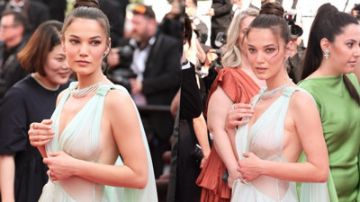 Yargı'nın Ceylin'i Pınar Deniz Cannes'ı salladı! Derin göğüs dekoltesi dikkat çekti