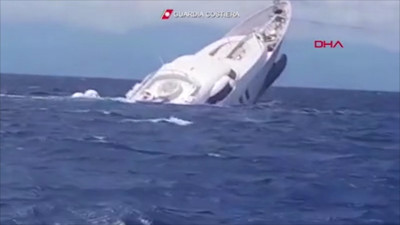 Saniyeler içinde suya gömüldü: İtalya'da lüks yat, böyle battı