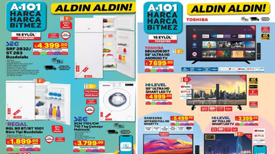 A101'de vatandaşları şoke eden indirim dönemi başladı: A101 14 Eylül Çarşamba aktüel ürünler kataloğu belli oldu. A101'de büyük fırsat var. Televizyon, buzdolabı, çamaşır makinesi, bulaşık makinesinde dev indirim yapıldı