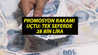 Promosyonlar çıldırdı. Bir rekor daha: 28 bin 100 TL. Emekliye promosyon rakamı 10 bin TL'ye dayandı, özel bankalar arasında rekabet kızıştı. 41 bin 500 liralık promosyondan sonra bir rekor daha geldi