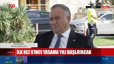 MHP'li Erkan Akçay'dan kritik EYT çıkışı. Meclis açılışı öncesi tv100'e konuşan Erhan Akçay Emeklilikte Yaşa Takılanlar düzenlemesi için Kasım ayı dedi