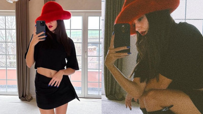 Hande Erçel'in mini etekli pozuna beğeni yağdı