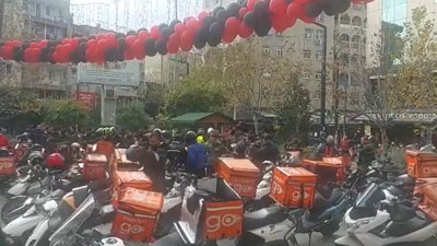 TrendyolGo kuryeleri eylemde: Sefalet zammını reddediyoruz!