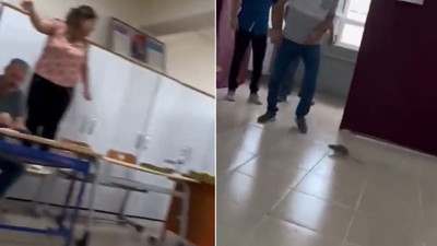 Seçim sırasında okuldaki fare ortalığı karıştırdı. Sandık kurulu fareyi tekmelerle uzaklaştırıldı