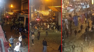 Galatasaray Bayern Münih maçı öncesi gerginlik: Taksim'de Alman taraftarlar olay çıkardı sandalye ve şişeler havada uçuştu