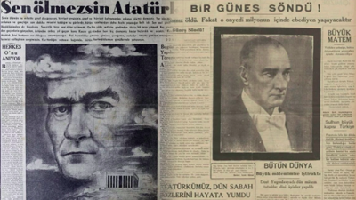 Atatürk'ün ölümünü bu sözlerle duyurdular. 10 Kasım 1938 manşetleri: Sen Ölmezsin Atatürk