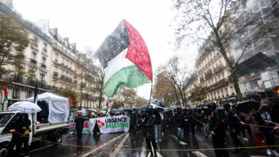 Avrupa'da Filistin'e destek eylemleri sürüyor. Fransa’da yaklaşık 60 bin kişi sokağa çıktı