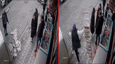 Sultangazi'de ilginç görüntüler kamerada: Park yeri tartışmasında ortalığı birbirine katan kadın kameraya böyle el salladı