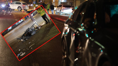 Konya'da motosiklet sürücüsünün hayatını kaybettiği feci kaza kamerada