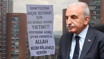 Ümraniye Belediye Başkanına dev pankartlı protesto. Site Yönetimi isyan etti bu pankartı astı: Posterini asmış, oy da vermiştik...