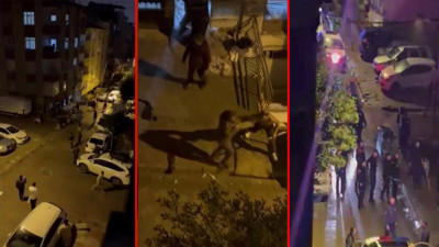 Bahçelievler'de ortalık savaş alanına döndü! İki aile arasında çıkan kavgada döner bıçakları konuştu. Feci kavga saniye saniye kamerada